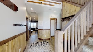 Indoors, Building, Staircase, Bench, Furniture