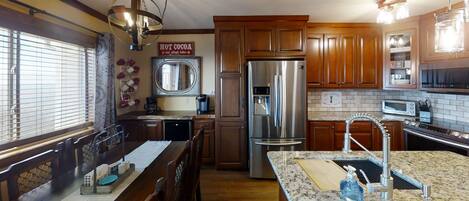 Indoors, Kitchen, Sink, Sink Faucet, Refrigerator