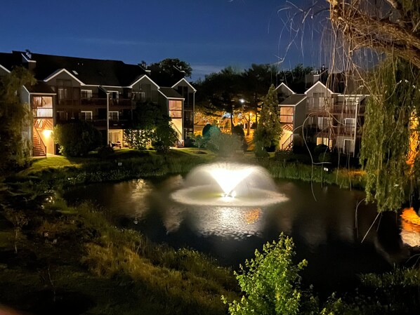 Time to kick back and relax! Its your vacation and this balcony with its view of the pond and fountain is a perfect place to start! Located just off the Livingroom of this 3 bedroom 2 bath condo!