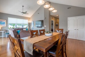 Dining Area- perfect for family dinner. Extensions are available to make a larger table