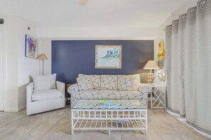 As of May of 2025, the property has been freshly painted and furnished with a new couch offering a queen sofa sleeper.