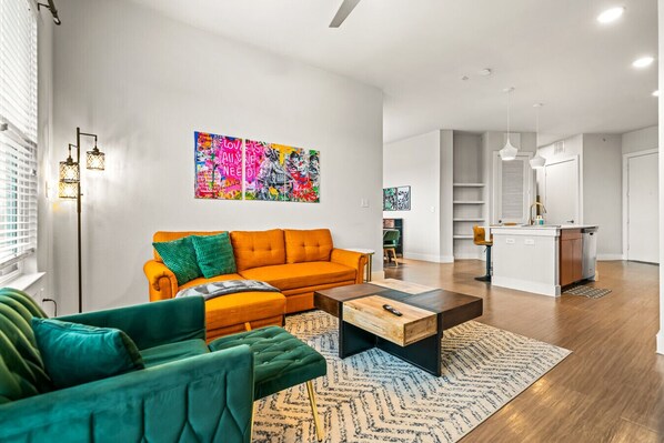 Living Room Area with Kitchen View