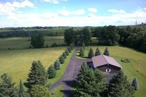 Private 93-acre property with parking space for multiple vehicles, perfect for large groups. 