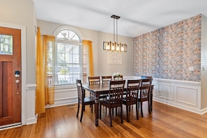 The dining area is conveniently located off of the kitchen.