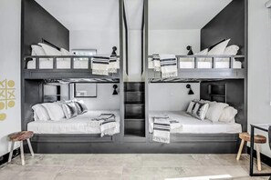 Custom queen sized bunkbeds ready for an epic slumber party!