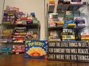 Enjoy some popcorn while in the game room making those long lasting memories.