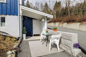 Outdoor patio seating.