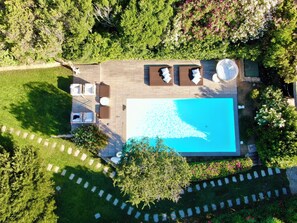 Pool drone view