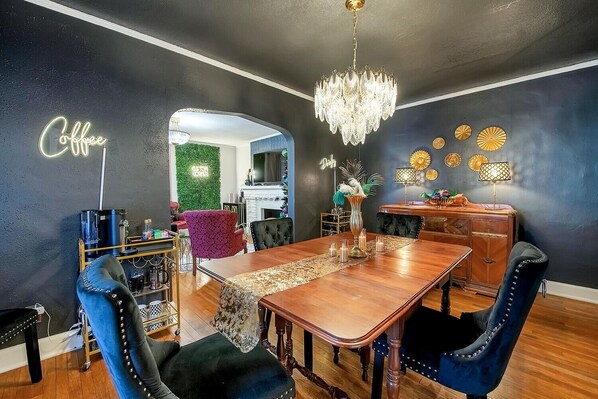Gorgeous Dining Room with Coffee Bar