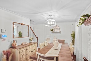 Dining Table Seating for (6) 
High Chair Available Upon Request.