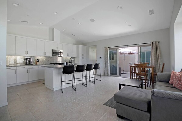 Large kitchen island seated for 4