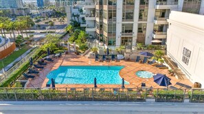 Rooftop pool with city views