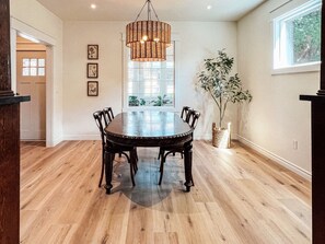 Seating for 6 in private dining room.