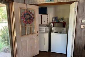 Front door and laundry room