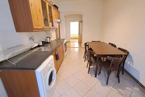 washer and kitchen