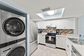 Full size kitchen to accommodate your cooking needs. 