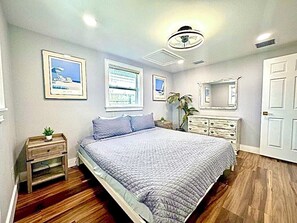 First bedroom with king size bed