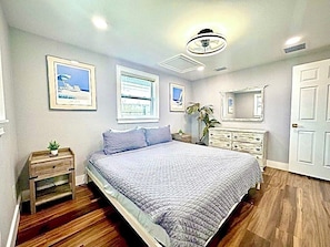 First bedroom with king size bed