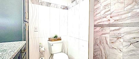 full bathroom with walk in shower