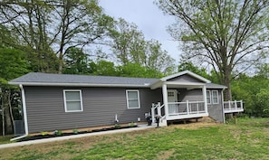 Exterior front-summer (still trying to get grass to grow).