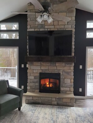 Fireplace in the living room