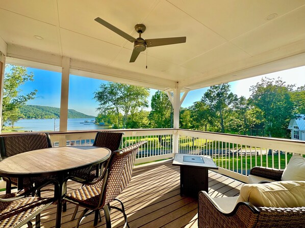 Private balcony w/ firepit, patio furniture,  outdoor dining,& breathtaking view