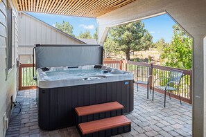 Hot tub on lower deck
