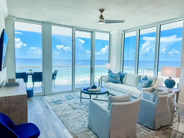Living room with view ocean front view