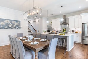 Dining area and kitchen.