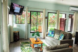 beautiful living room table, strategically placed in the center.