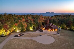 View from main lodge to barn