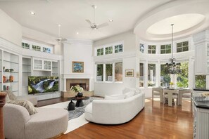 Here is the spacious living room with bright natural light