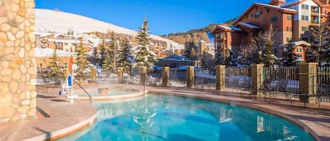 Outdoor Heated Pool & Hot Tub, Listed with @BookTraverse