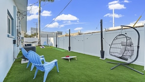 Pet friendly, fenced yard in our Cocoa Beach unit