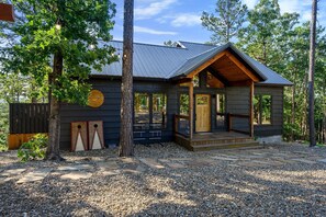 The front of the property has minimal slope and allows for easy access with only two or three steps onto the front porch.