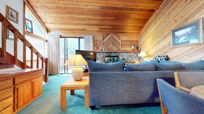 Indoors, Hardwood, Stained Wood, Furniture, Living Room