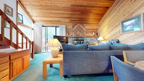 Indoors, Hardwood, Stained Wood, Furniture, Living Room