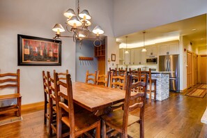 Entertain and enjoy meals together at the dining room table.