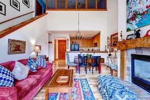 Kick back your feet and relax in the spacious, bright living room.
