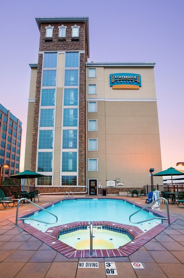 Take a dip in the outdoor pool.