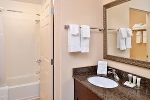 Get ready for your day in the bathroom.
