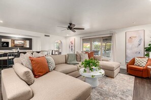 Living Room with Oversized Sectional with Plenty of Room to Relax
