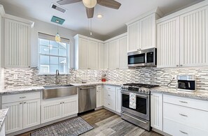 Stainless steel appliances including a coffee bar for your favorite drinks
