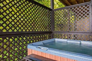Relax in the bubbling hot tub after a fun day of adventure in the Smokies.