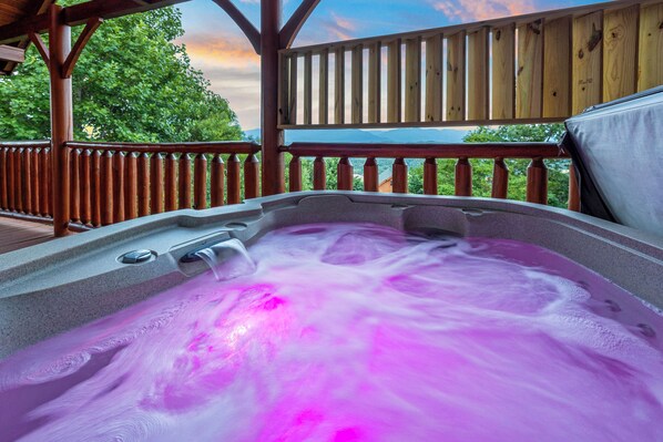 Private outdoor hot tub