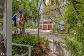 View from covered porch