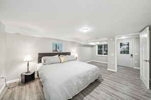 Spacious king bed in the front bedroom, 36" wide exterior door. 