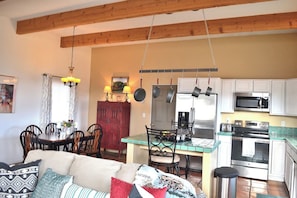 Looking into the kitchen