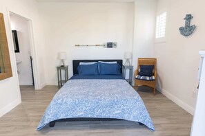 Each of our bedrooms comes with a queen-sized bed.