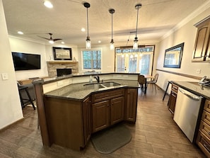 Indoors, Screen, Floor, TV, Kitchen